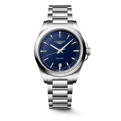 Longines Conquest Blue Dial Watch, 38mm