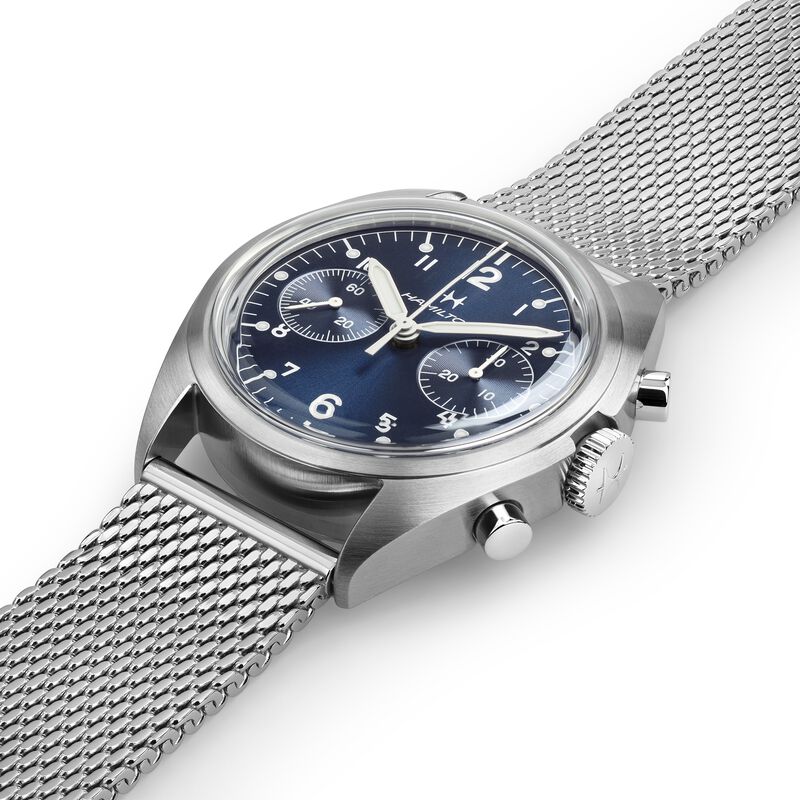 Hamilton Khaki Aviation Pilot Pioneer Mechanical Chrono Blue Dial Watch, 40mm image number 3