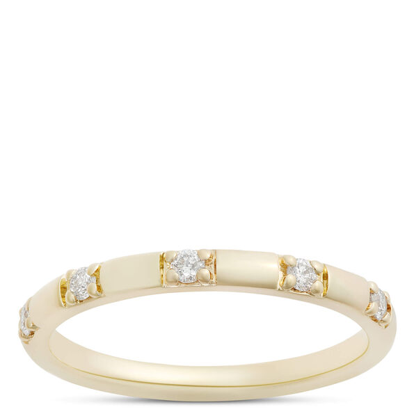 Stackable Round Diamond Band, 14K Yellow Gold