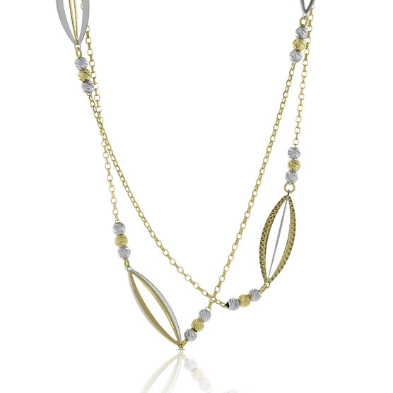 Toscano Marquise Station Necklace 14K, 31.5"