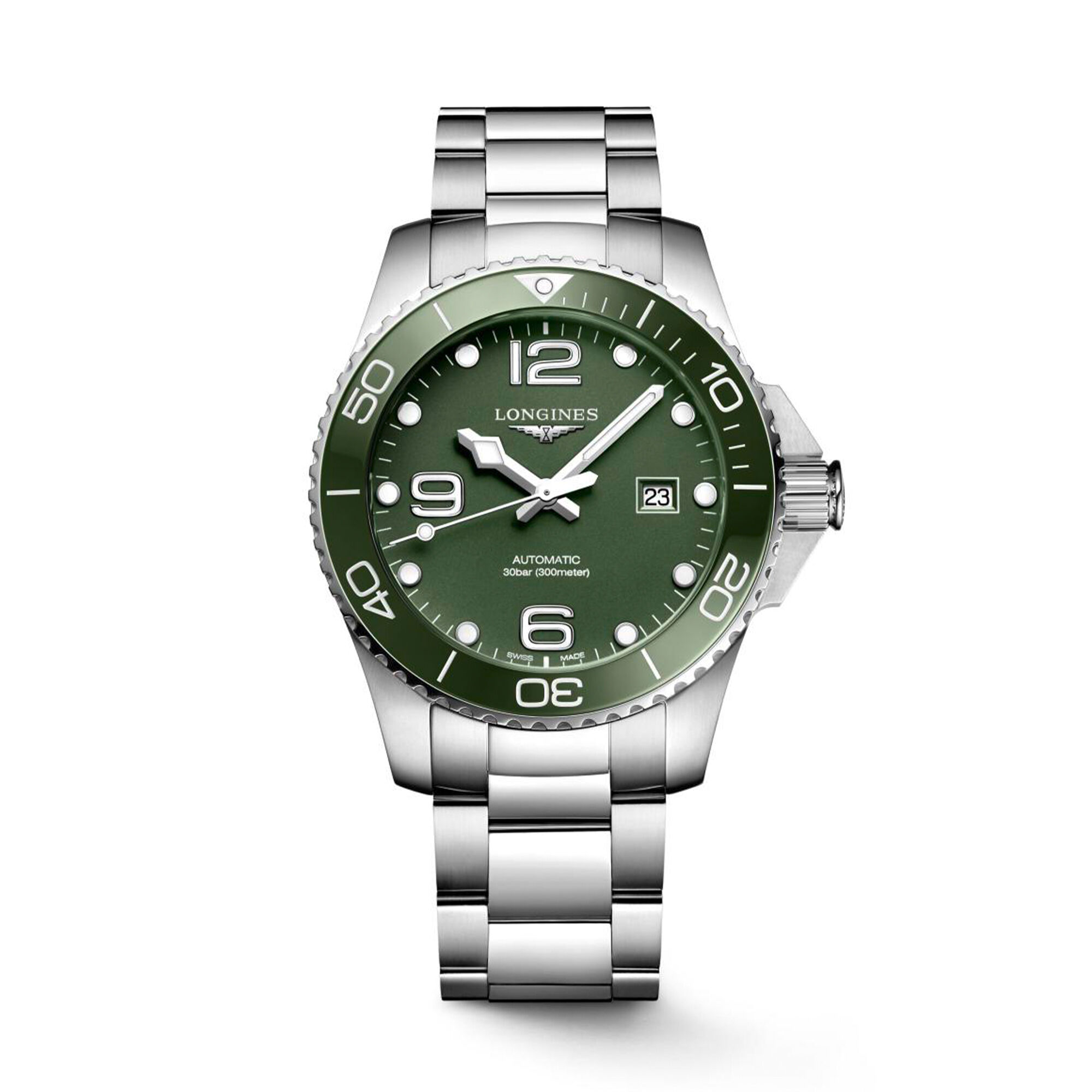 Longines HydroConquest Watch Green Dial, 43mm