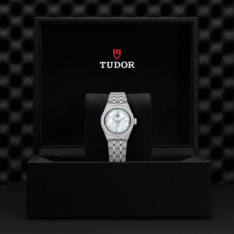 TUDOR Royal Watch Steel Case Gem Set White Dial Steel Bracelet, 28mm image number 4