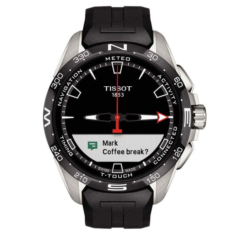 Tissot T-Touch Connect Solar Black Rubber Titanium Watch, 47.5mm image number 4