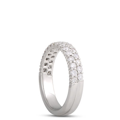 Platinum Two Row Diamond Band Size 6.5