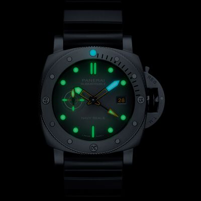Panerai Submersible Navy SEALs GMT Black Dial Watch, 44mm