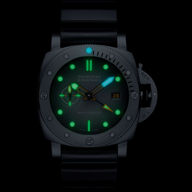 Panerai Submersible Navy SEALs GMT Black Dial Watch, 44mm image number 1