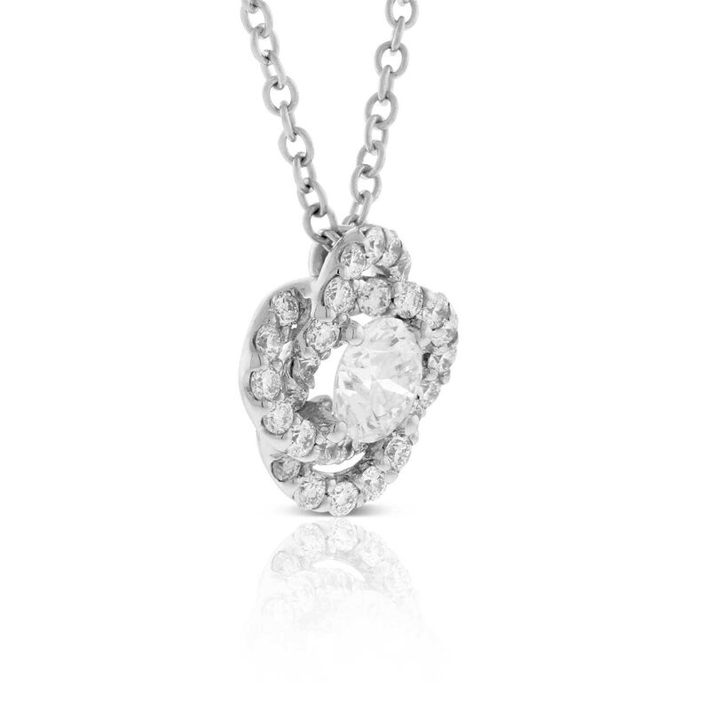 Ben Bridge Signature Diamond Flower Necklace 18K image number 1