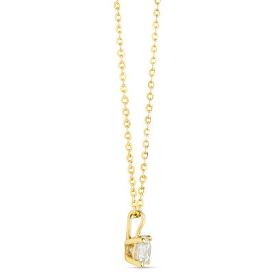 Classic Round Diamond Pendant, &frac14; Carat Total Weight, 14K Yellow Gold