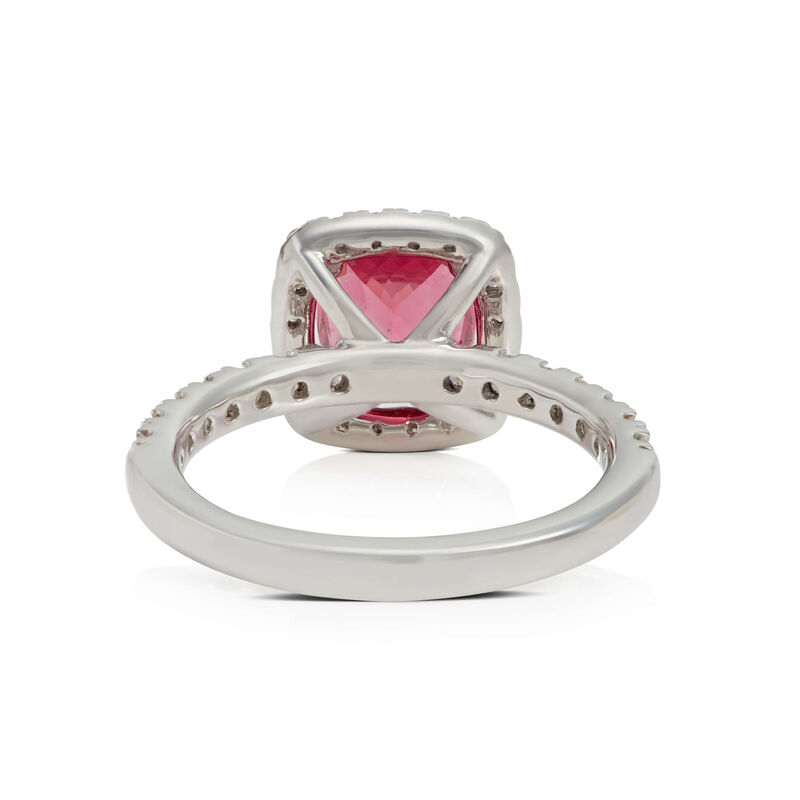 Cushion Pink Spinel & Diamond Ring 14K image number 2