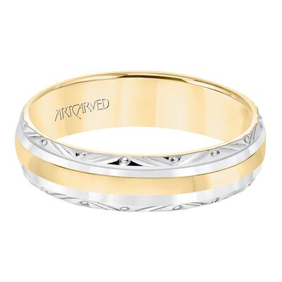 ArtCarved Yellow & White Gold Band 14K