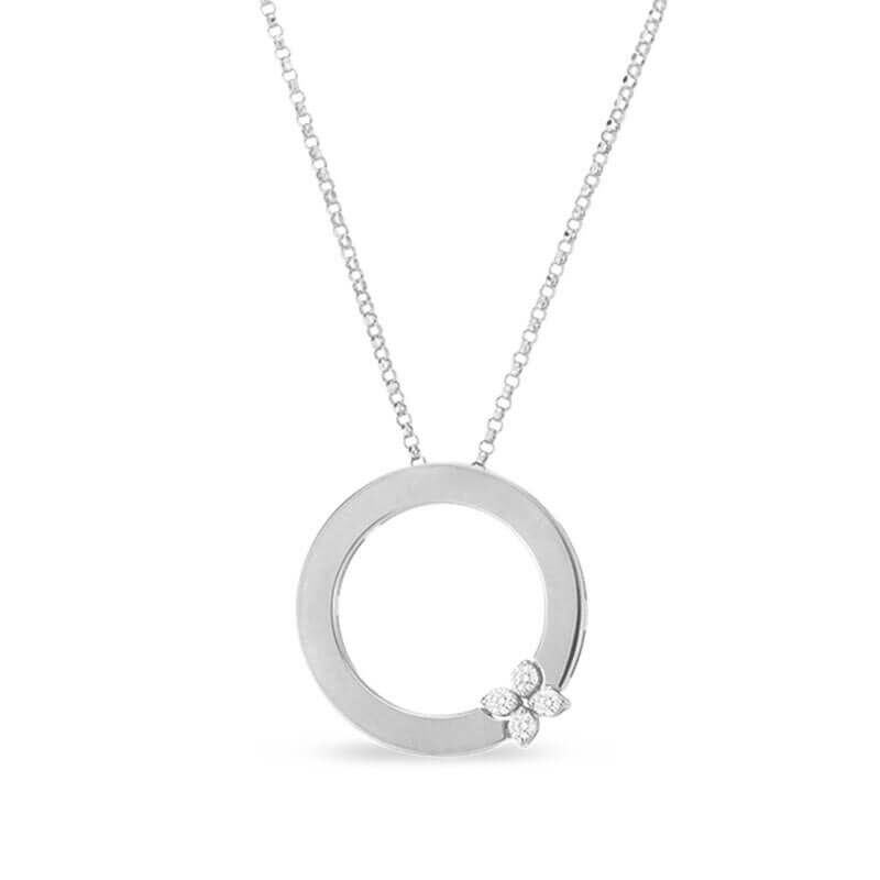 Roberto Coin Love In Verona Diamond Circle Of Life Necklace 18K image number 0