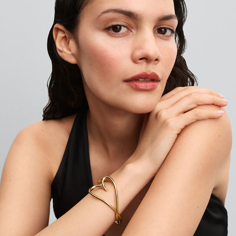 Pandora Organically Shaped Heart Bangle image number 2