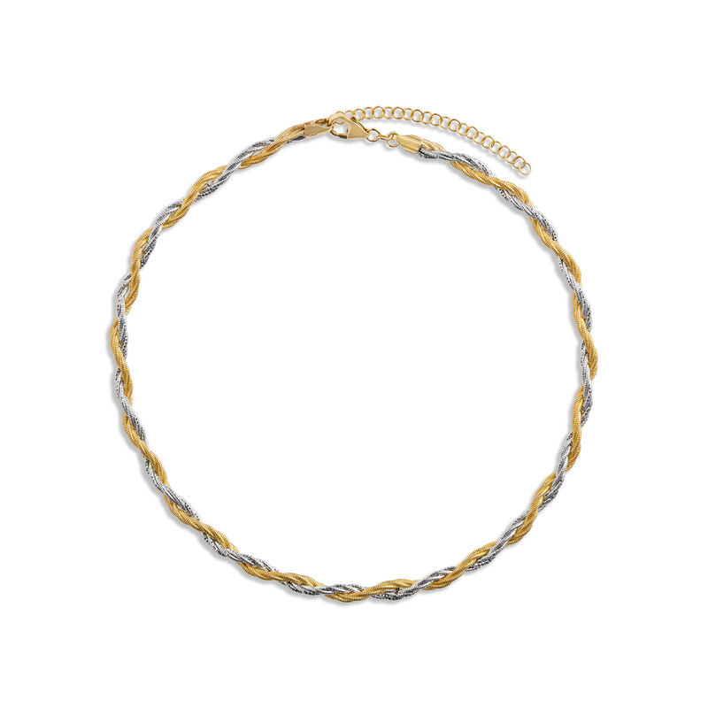 Toscano Omega Neck Necklace in 14K White and Yellow Gold image number 0
