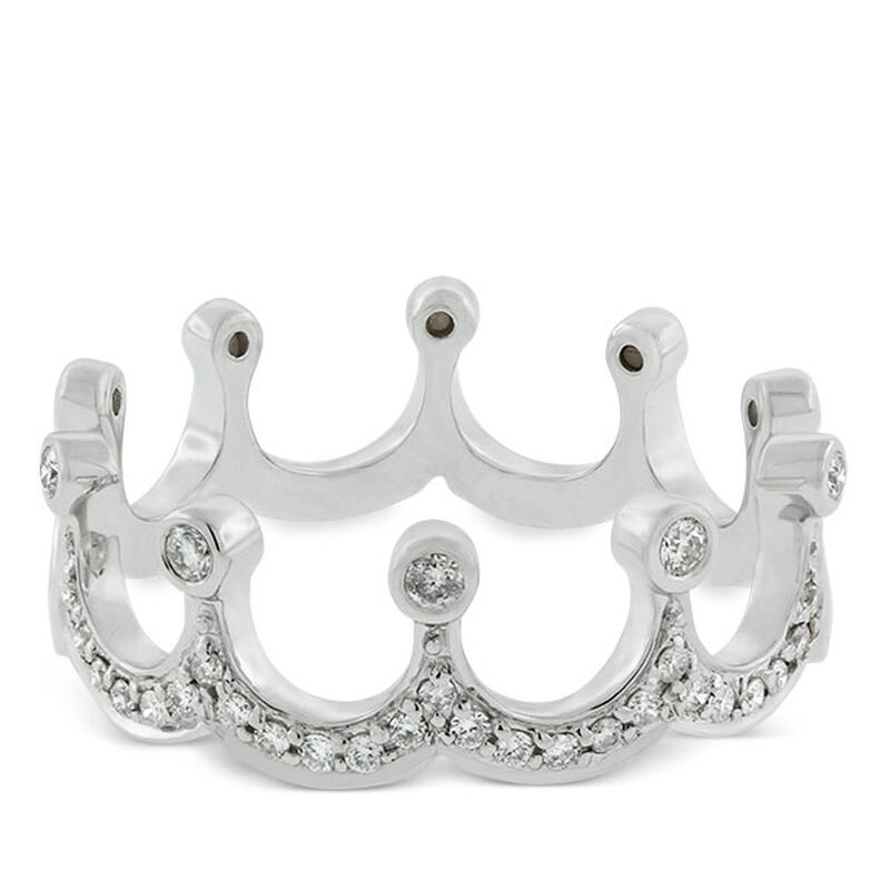 Diamond Crown Ring 14K image number 7
