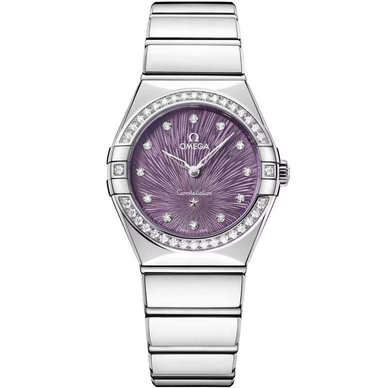 OMEGA Constellation Steel on Steel Purple Dial Watch, 28mm image number 0