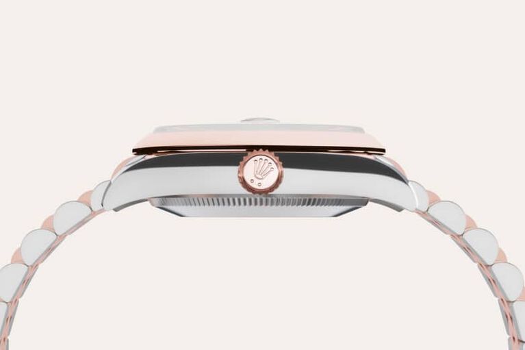 rolex datejust in everose rolesor - combination of oystersteel and everose gold, m278241-0018 - everose rolesor - ben bridge