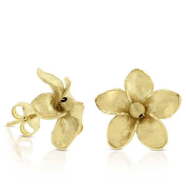 Toscano Flower Stud Earrings 14K