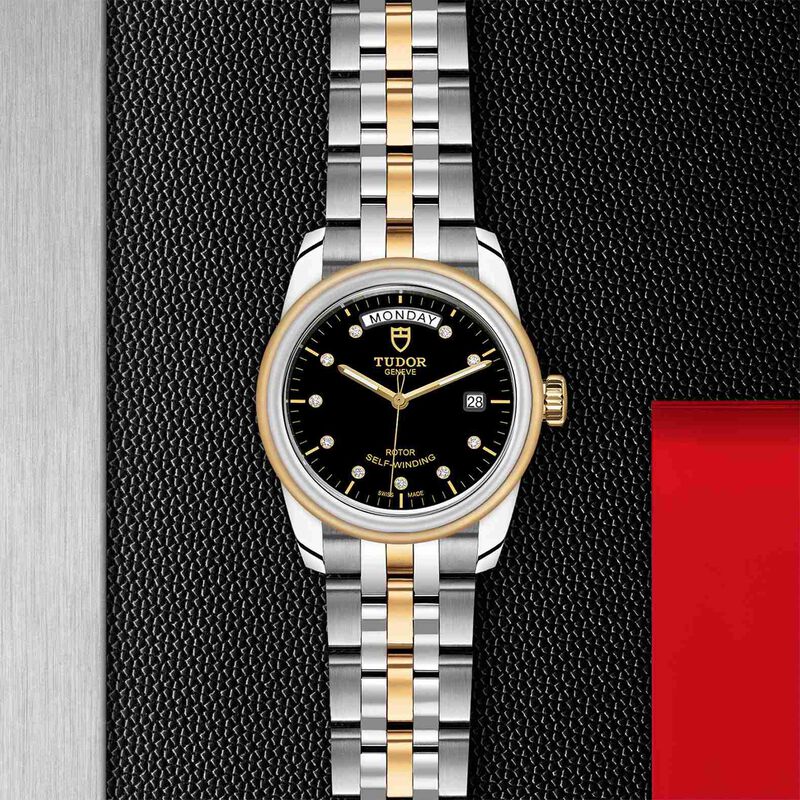 TUDOR Glamour Date+Day Watch Black Dial Steel Bracelet, 39mm image number 4