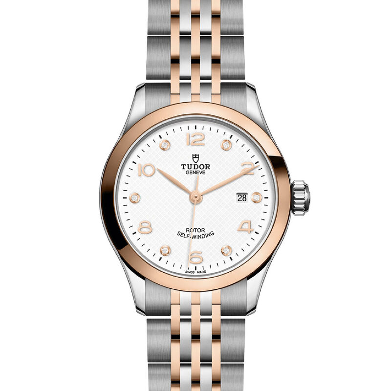 TUDOR 1926 Watch Rose Case White Dial Steel Bracelet, 28mm image number 1