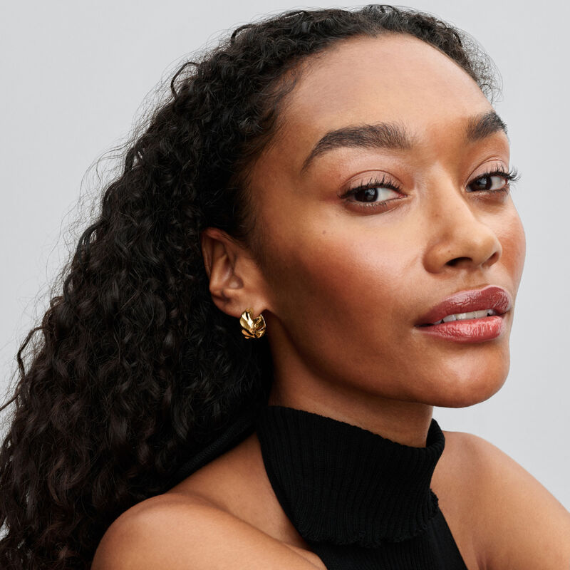 Pandora Rippled Hoop Earrings image number 1