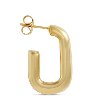 Toscano Large Half-Oval Hoops, 14K Yellow Gold