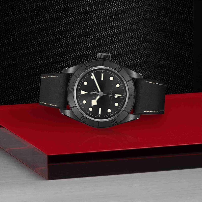 TUDOR Black Bay Watch Ceramic Case Black Dial Leather And Rubber Strap, 41mm image number 2