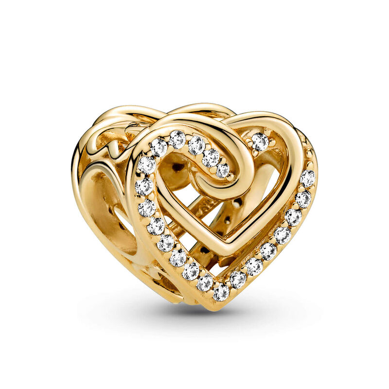Pandora Sparkling CZ Entwined Hearts Charm image number 0