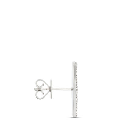 Pave Diamond Button Studs, 1 &frac12; Carat Total Weight, 18K White Gold