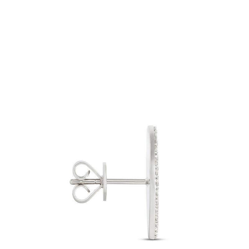 Pave Diamond Button Studs, 1 &frac12; Carat Total Weight, 18K White Gold image number 1