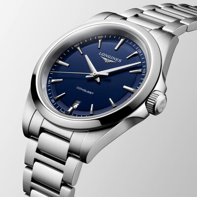 Longines Conquest Blue Dial Watch, 38mm