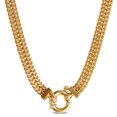 Toscano Four-Sided 2-Row Franco Chain Necklace 14K