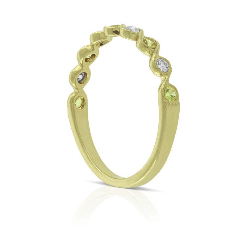 Yellow Sapphire & Diamond Ring 14K image number 3