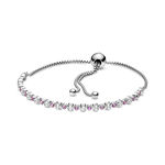 Pandora Pink Sapphire & Clear CZ Sparkle Slider Bracelet