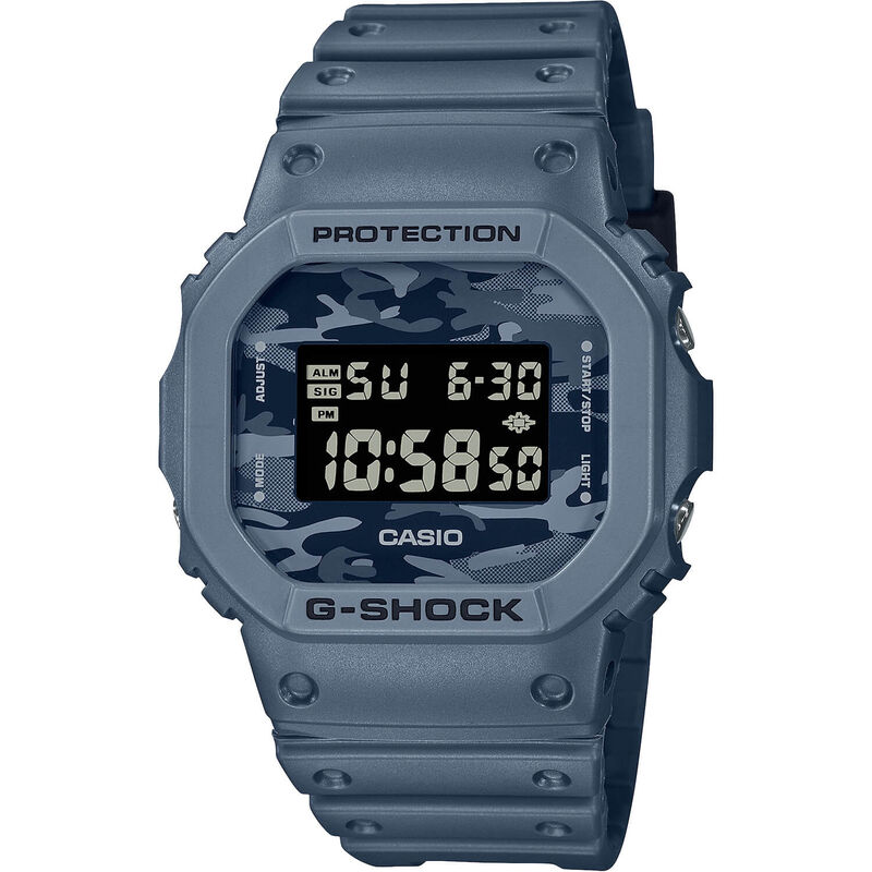 G-Shock Digital Watch Blue Strap Camo Motif Dial, 49mm image number 0