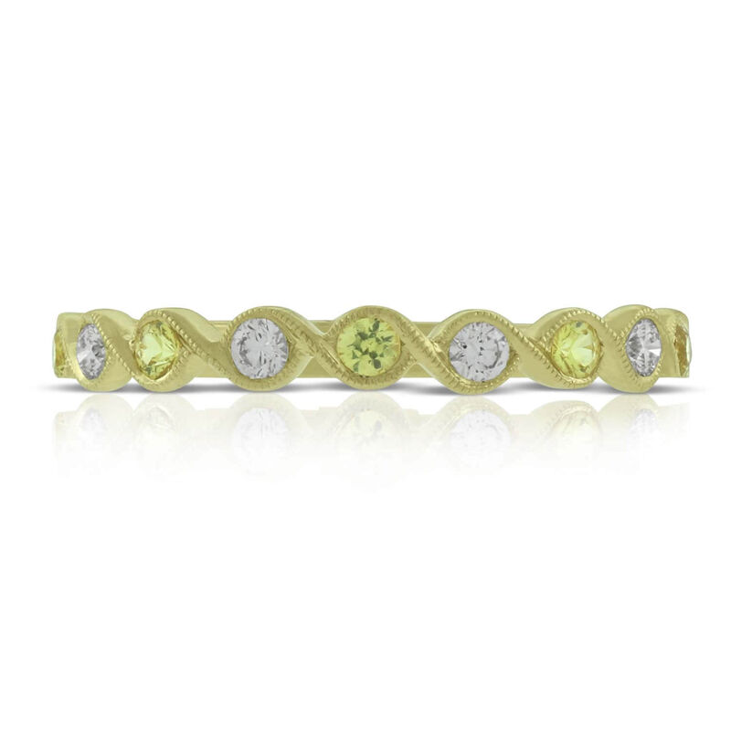 Yellow Sapphire & Diamond Ring 14K image number 1