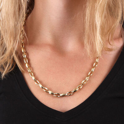 Toscano Stampato Chain Necklace 14K, 24"