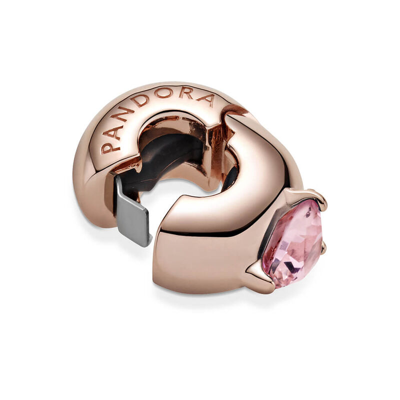 Pandora Pink Heart Solitaire Crystal Clip Charm image number 4