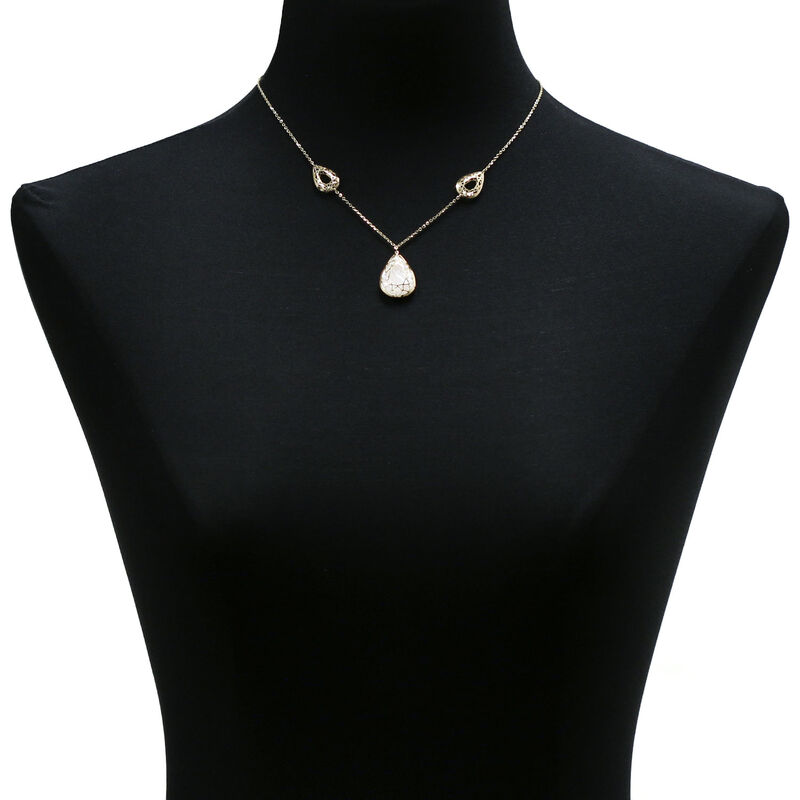 Toscano Pear Shaped Mother of Pearl Necklace 14K image number 3