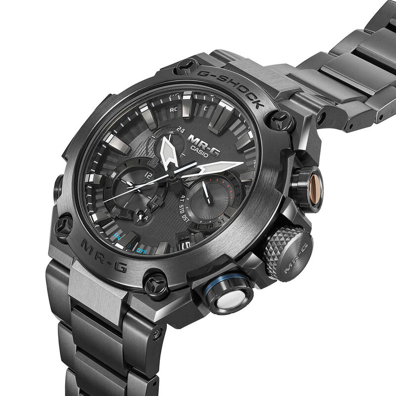 G-Shock MR-G Watch, Black Dial Black Bracelet, 55mm image number 1