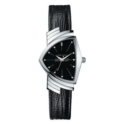 Hamilton Ventura Quartz Watch Steel Case Leather Watch, 32.3x50.3mm
