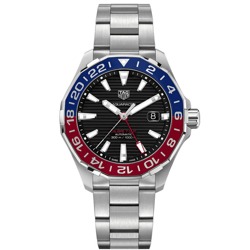 TAG Heuer Aquaracer Calibre 7 GMT Automatic Mens Black Steel Watch image number 1