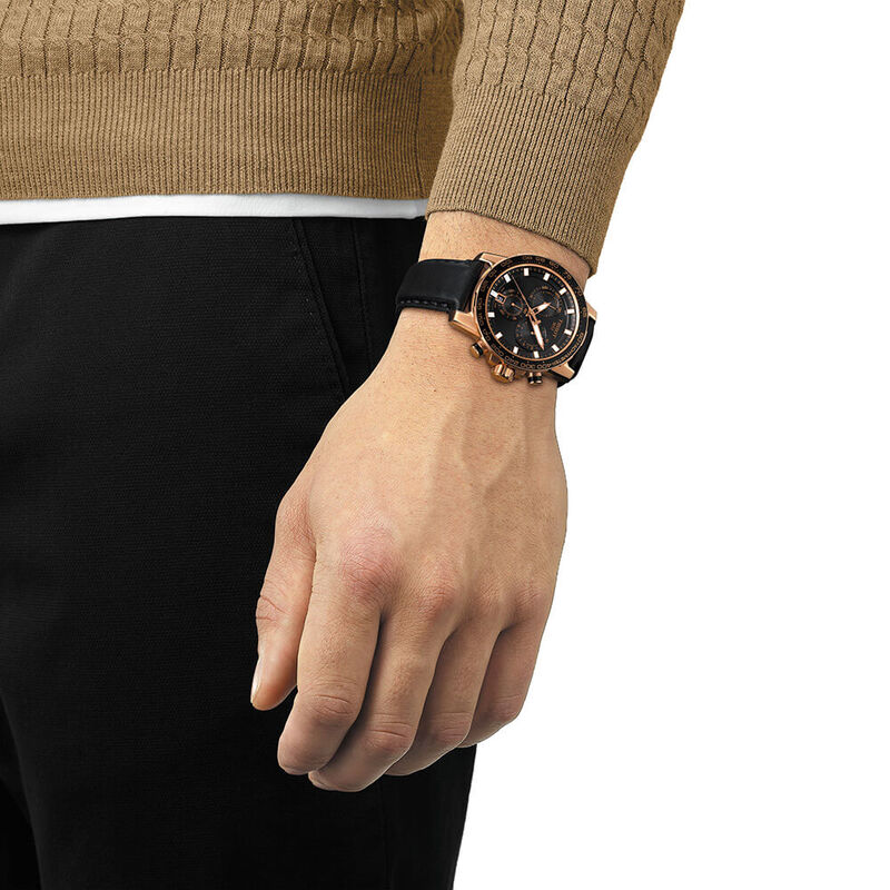 Tissot Supersport Chrono Rose PVD Black Dial Watch, 45.5mm image number 1