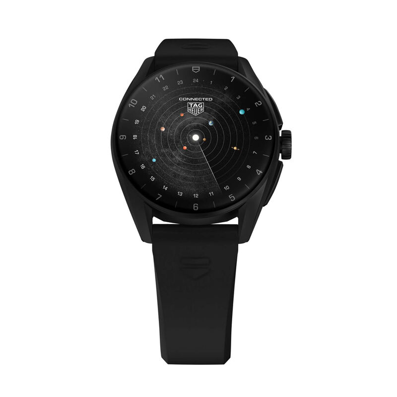 TAG Heuer Connected Calibre E4 Watch Black Dial Black Rubber Strap, 42mm image number 3