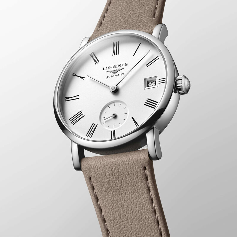 Longines Elegant Collection Watch White Dial Beige Strap, 34mm image number 1