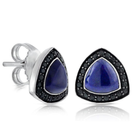Lisa Bridge Lapis Lazuli & Black Sapphire Earrings