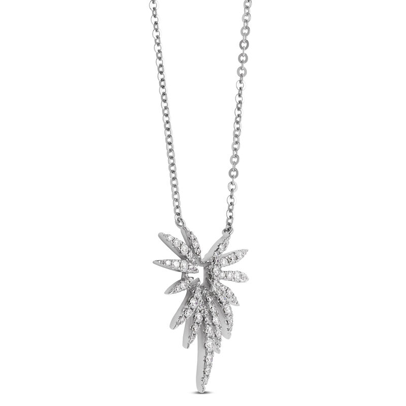 Starburst Diamond Pendant, 14k White Gold image number 1