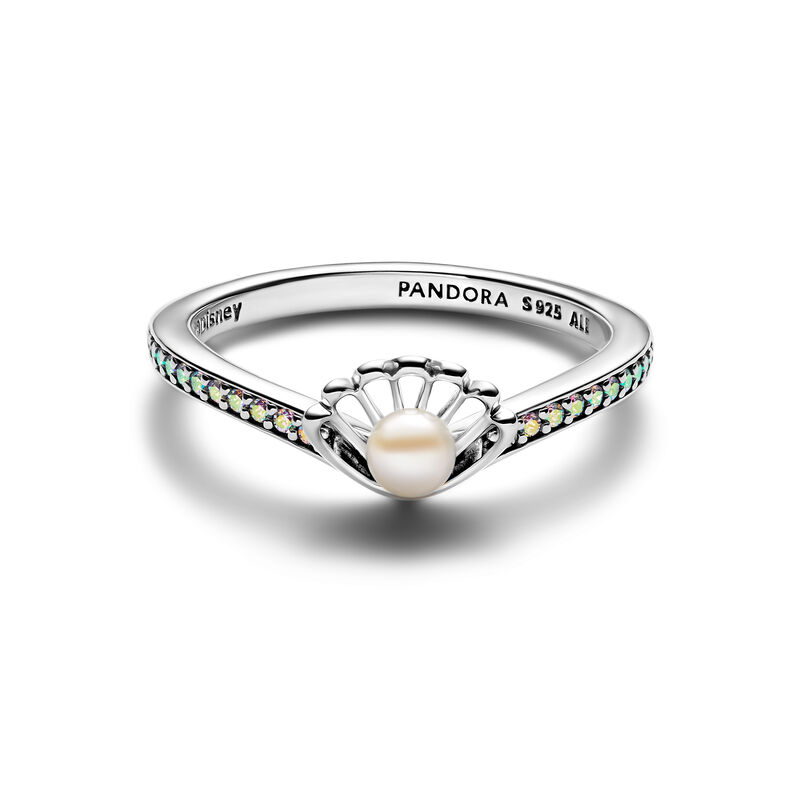 Pandora Disney Princess Ariel Shell Treated Freshwater Cultured Pearl Ring image number 1