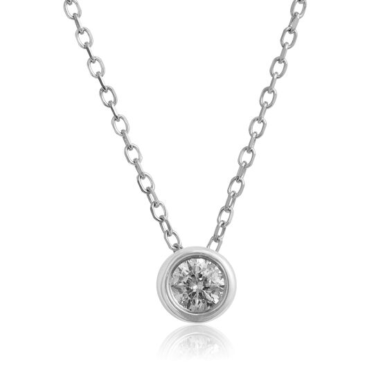 Bezel Set Diamond Necklace 14K, 1/10 ct.