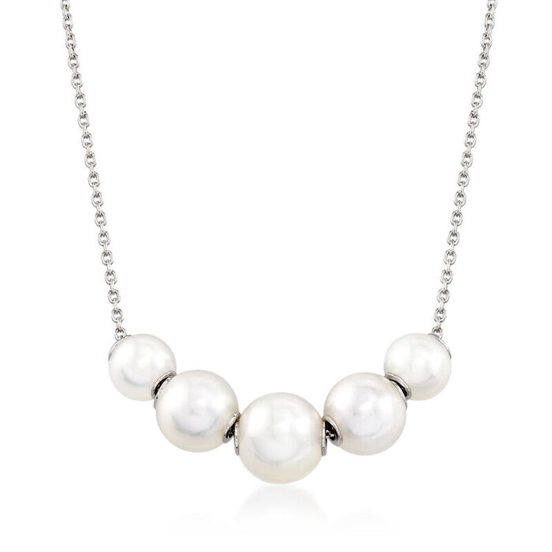 Mikimoto Akoya Cultured Pearl Stations Necklace 18K image number 2