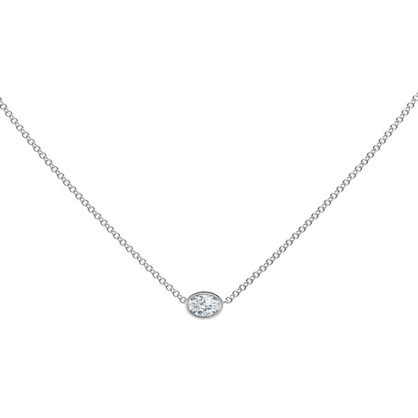 De Beers Forevermark Tribute™ Oval Diamond Necklace 18K